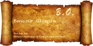 Benczur Olimpia névjegykártya